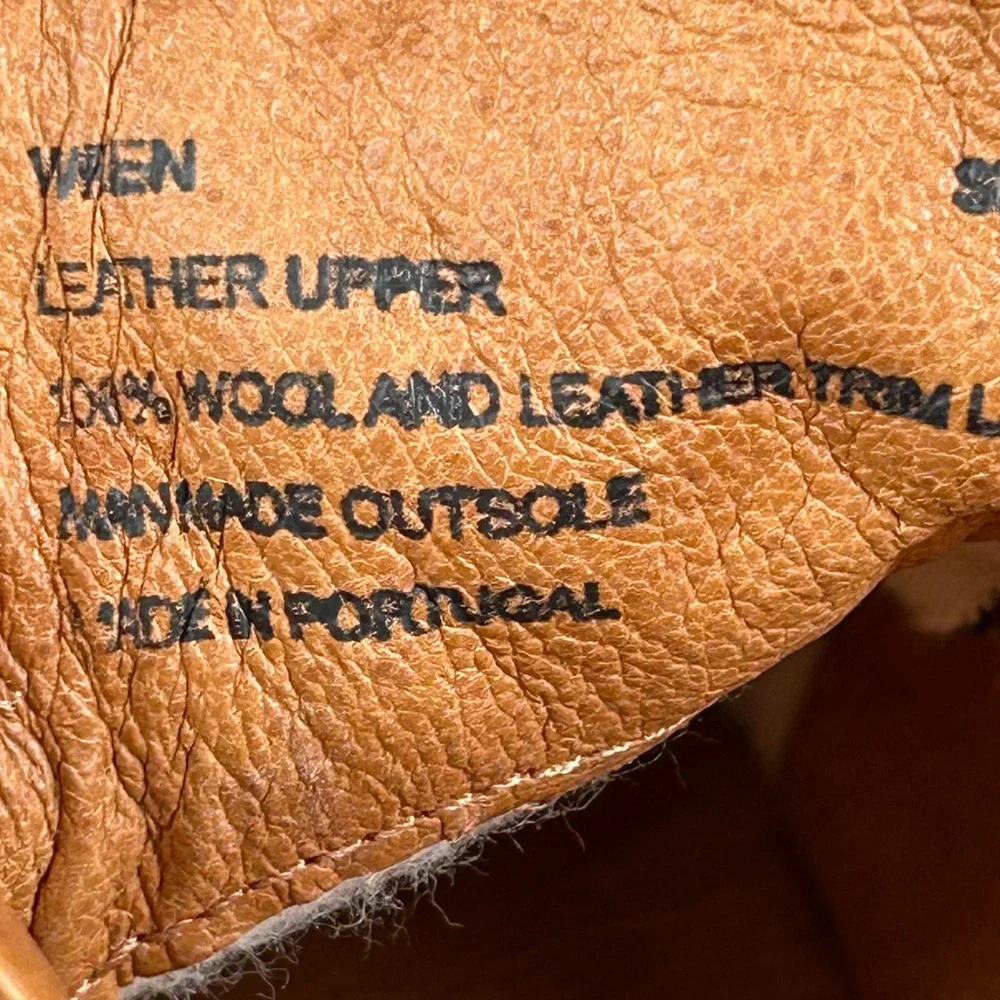Miz Mooz Wren Brown Leather Wool Lined Lug Sole Oxford Shoes‎ Made in Portugal